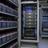 48V DC battery bank and rectifier system in a telecom exchange room in Qatar